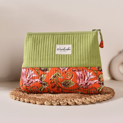 Green & Orange Utility Large Pouch