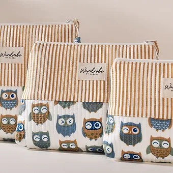 Brown Owl Printed Utility Pouch Combo Set