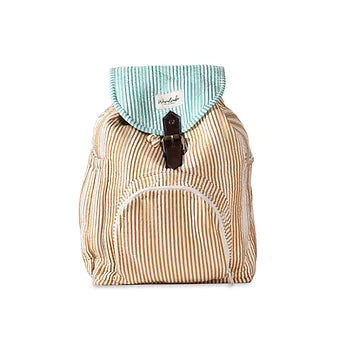 Colorful Stripe Fabric Cotton Quilted Backpack