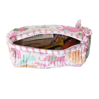 Quilted Pink Toiletry Pouch Small