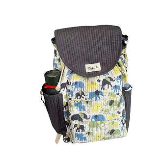 Quilted Blue Elephant Backpack