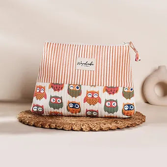 Peach Owl Printed Utility Pouch Combo Set