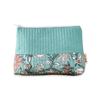 Turquoise Green Quilted Utility Pouch