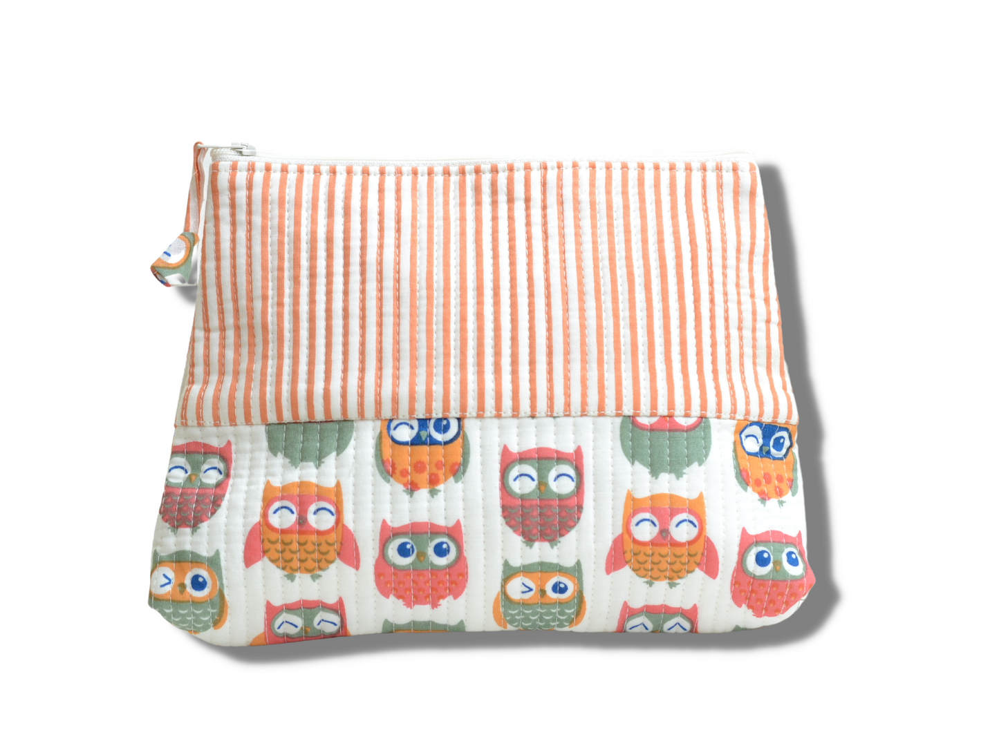 Peach Owl Printed Utility Medium Pouch