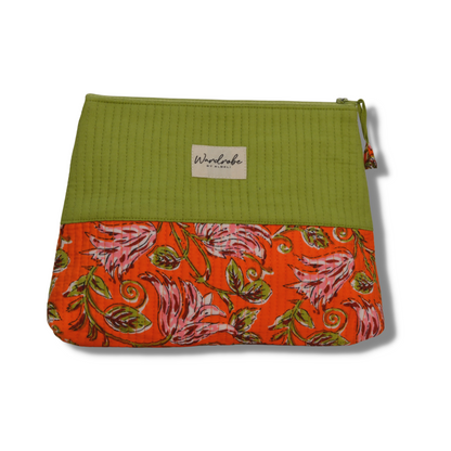 Green & Orange Utility Large Pouch