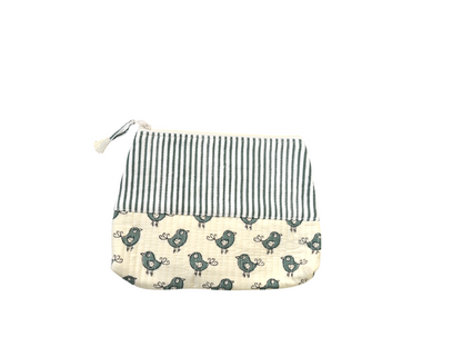 Grey Birds Printed Utility Small Pouch